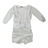 CARMINA 2PC KNIT ONESIE WITH SUSPENDERS SHORTS